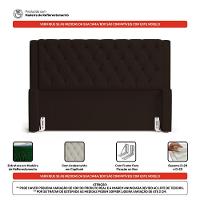 Cabeceira Atena Para Cama Box Queen Size 160cm Capitonê Com Frame Sintético Marrom - Desk Design - 3