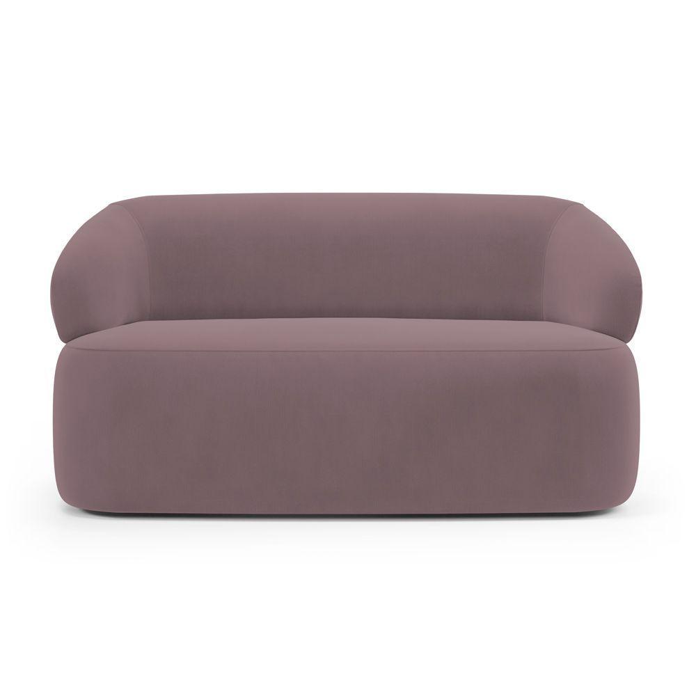 Kit Poltrona Giratória E Sofá Orgânico Living Glee 02 Lugares 140cm Veludo Rosê - Desk Design - 10