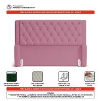 Cabeceira Atena Para Cama Box Casal Padrão 140cm Capitonê Com Frame Suede Rosa - Desk Design - 3