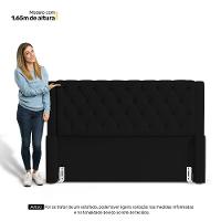 Cabeceira Atena Para Cama Box Queen Size 160cm Capitonê Com Frame Sintético Preto - Desk Design - 2