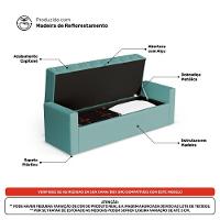 Cabeceira E Calçadeira Báu Casal Padrão Atena 140cm Capitonê Veludo Acqua - Desk Design - 5