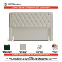 Cabeceira Atena Para Cama Box Queen Size 160cm Capitonê Com Frame Sintético Bege - Desk Design - 2