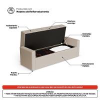 Cabeceira E Calçadeira Báu Queen Size Atena 160cm Capitonê Suede Bege Claro - Desk Design - 5