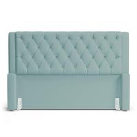 Cabeceira E Calçadeira Báu Queen Size Atena 160cm Capitonê Veludo Acqua - Desk Design - 2