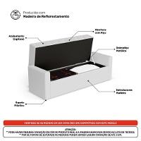 Cabeceira E Calçadeira Báu Queen Size Atena 160cm Capitonê Sintético Branco - Desk Design - 3