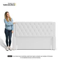Cabeceira E Calçadeira Báu Queen Size Atena 160cm Capitonê Sintético Branco - Desk Design - 6