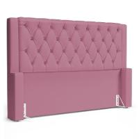 Cabeceira E Calçadeira Báu Casal Padrão Atena 140cm Capitonê Suede Rosa - Desk Design - 3