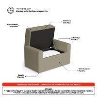 Cabeceira E Calçadeira Báu Solteiro Atena 90cm Capitonê Veludo Bege - Desk Design - 5