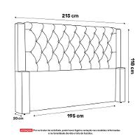 Cabeceira E Calçadeira Báu King Size Atena 195cm Capitonê Veludo Acqua - Desk Design - 9