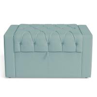 Cabeceira E Calçadeira Báu Solteiro Atena 90cm Capitonê Veludo Acqua - Desk Design - 2