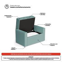 Cabeceira E Calçadeira Báu Solteiro Atena 90cm Capitonê Veludo Acqua - Desk Design - 5