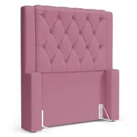 Cabeceira E Calçadeira Báu Solteiro Atena 90cm Capitonê Suede Rosa - Desk Design - 3