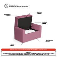 Cabeceira E Calçadeira Báu Solteiro Atena 90cm Capitonê Suede Rosa - Desk Design - 5