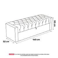 Cabeceira E Calçadeira Báu Queen Size Atena 160cm Capitonê Linho Cinza Escuro - Desk Design - 10