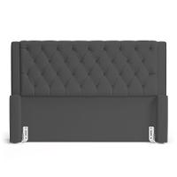 Cabeceira E Calçadeira Báu Queen Size Atena 160cm Capitonê Suede Cinza - Desk Design - 3