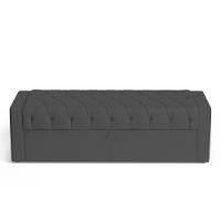 Cabeceira E Calçadeira Báu Queen Size Atena 160cm Capitonê Suede Cinza - Desk Design - 6
