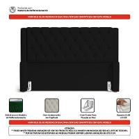 Cabeceira E Calçadeira Báu Queen Size Atena 160cm Capitonê Suede Preto - Desk Design - 2