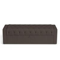 Cabeceira E Calçadeira Báu King Size Atena 195cm Capitonê Linho Cacau - Desk Design - 6