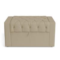 Cabeceira E Calçadeira Báu Solteiro Atena 90cm Capitonê Suede Bege - Desk Design - 2