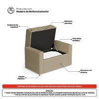 Cabeceira E Calçadeira Báu Solteiro Atena 90cm Capitonê Suede Bege - Desk Design - 5