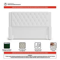 Cabeceira Atena Para Cama Box Queen Size 160cm Capitonê Com Frame Sintético Branco - Desk Design - 3
