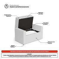 Cabeceira E Calçadeira Báu Solteiro Atena 90cm Capitonê Sintético Branco - Desk Design - 5