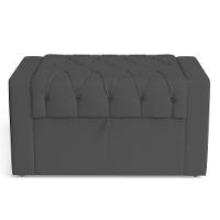 Cabeceira E Calçadeira Báu Solteiro Atena 90cm Capitonê Suede Cinza - Desk Design - 10