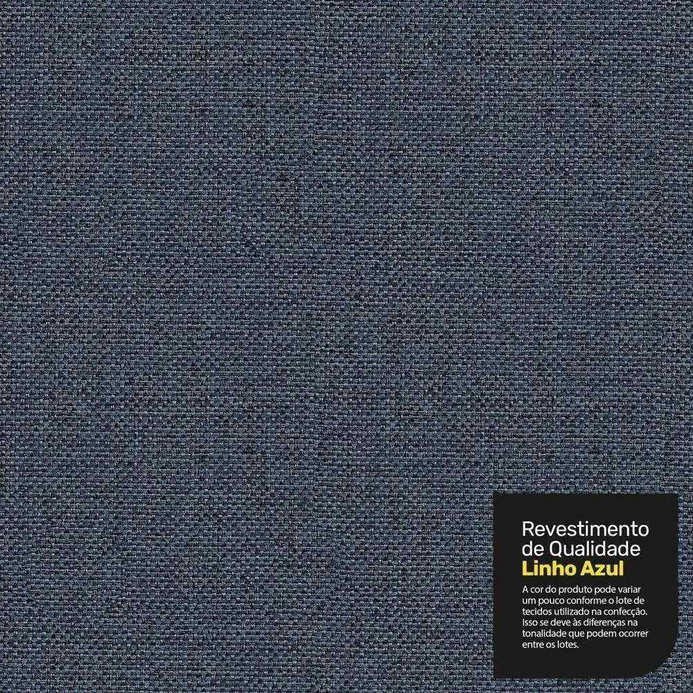 Cabeceira Atena Para Cama Box Casal Padrão 140cm Capitonê Com Frame Linho Azul - Desk Design - 7