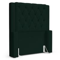 Cabeceira Atena Para Cama Box Solteiro 90cm Capitonê Com Frame Veludo Verde Escuro - Desk Design - 1