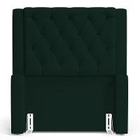 Cabeceira Atena Para Cama Box Solteiro 90cm Capitonê Com Frame Veludo Verde Escuro - Desk Design