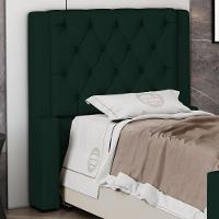 Cabeceira Atena Para Cama Box Solteiro 90cm Capitonê Com Frame Veludo Verde Escuro - Desk Design - 5