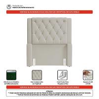 Cabeceira Atena Para Cama Box Solteiro 90cm Capitonê Com Frame Sintético Bege - Desk Design - 2