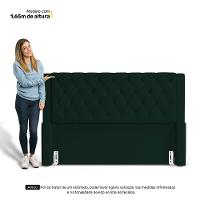 Cabeceira Atena Para Cama Box King Size 195cm Capitonê Com Frame Veludo Verde Escuro - Desk Design - 2