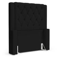 Cabeceira Atena Para Cama Box Solteiro 90cm Capitonê Com Frame Sintético Preto - Desk Design - 1