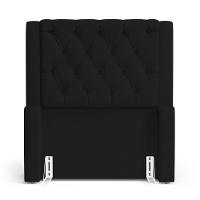 Cabeceira Atena Para Cama Box Solteiro 90cm Capitonê Com Frame Sintético Preto - Desk Design - 2