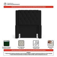 Cabeceira Atena Para Cama Box Solteiro 90cm Capitonê Com Frame Sintético Preto - Desk Design - 5