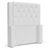 Cabeceira Atena Para Cama Box Solteiro 90cm Capitonê Com Frame Sintético Branco - Desk Design - 1