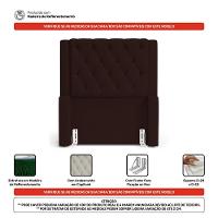 Cabeceira Atena Para Cama Box Solteiro 90cm Capitonê Com Frame Sintético Marrom - Desk Design - 2