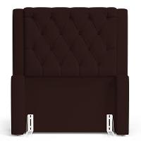 Cabeceira Atena Para Cama Box Solteiro 90cm Capitonê Com Frame Sintético Marrom - Desk Design - 3