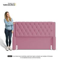 Cabeceira Atena Para Cama Box King Size 195cm Capitonê Com Frame Suede Rosa - Desk Design - 2