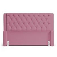 Cabeceira Atena Para Cama Box King Size 195cm Capitonê Com Frame Suede Rosa - Desk Design