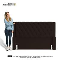 Cabeceira Atena Para Cama Box King Size 195cm Capitonê Com Frame Suede Marrom - Desk Design - 2