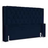 Cabeceira Atena Para Cama Box King Size 195cm Capitonê Com Frame Suede Azul Marinho - Desk Design - 1
