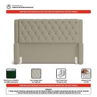Cabeceira Atena Para Cama Box Queen Size 160cm Capitonê Com Frame Veludo Bege - Desk Design - 3