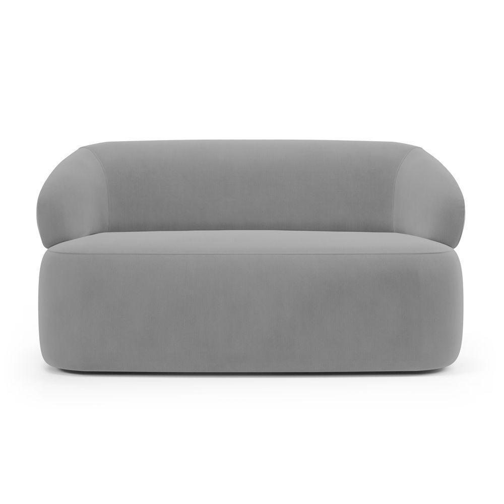 Kit 02 Poltronas Giratória E 01 Sofá Orgânico Glee 03 Lugares 170cm Veludo Cinza - Desk Design - 2