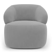 Kit 02 Poltronas Giratória E 01 Sofá Orgânico Glee 03 Lugares 170cm Veludo Cinza - Desk Design - 3