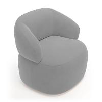 Kit 02 Poltronas Giratória E 01 Sofá Orgânico Glee 02 Lugares 140cm Veludo Cinza - Desk Design