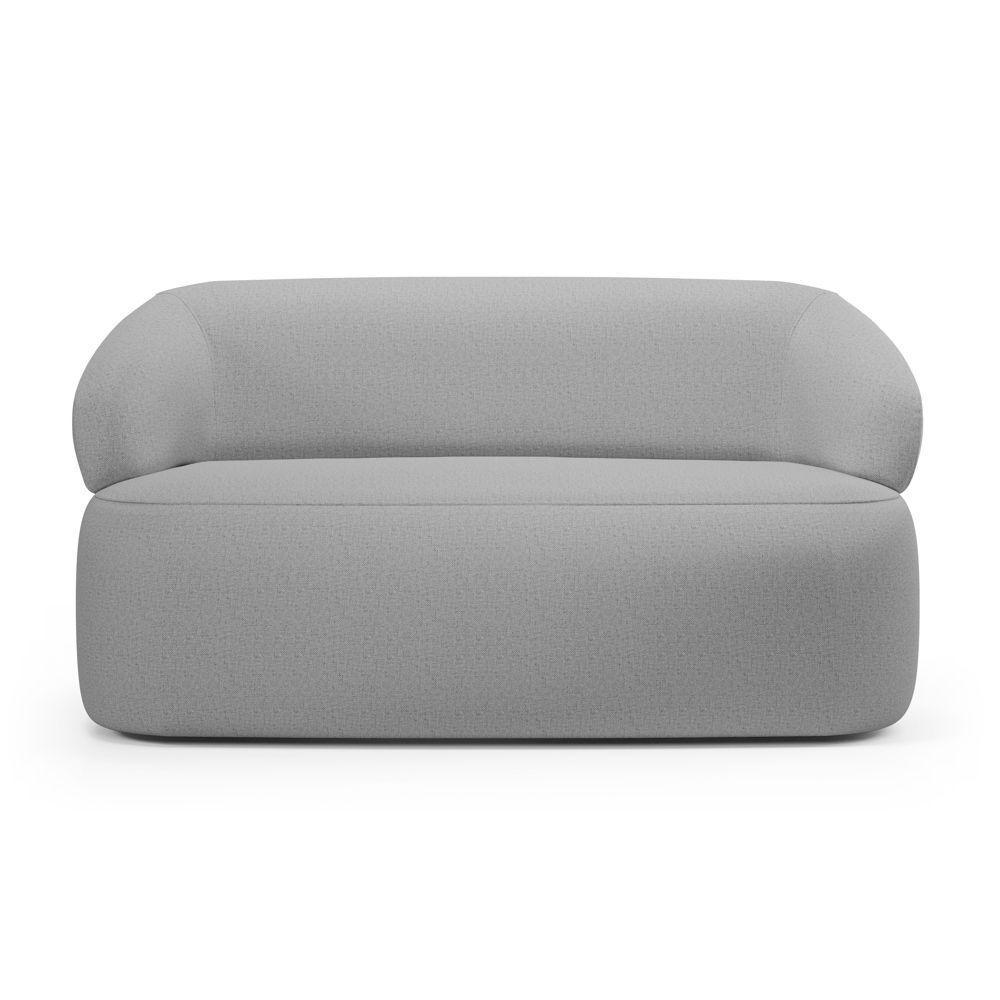 Kit 02 Poltronas Giratória E 01 Sofá Orgânico Glee 02 Lugares 140cm Linho Cinza - Desk Design - 6