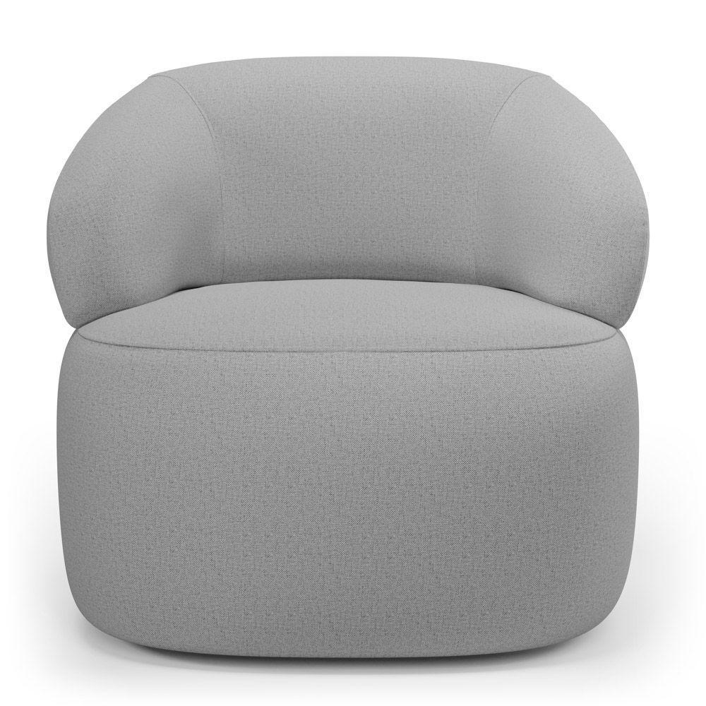 Kit 02 Poltronas Giratória E 01 Sofá Orgânico Glee 03 Lugares 170cm Linho Cinza - Desk Design - 2