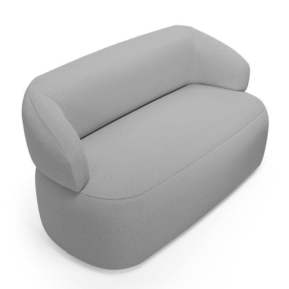 Kit 02 Poltronas Giratória E 01 Sofá Orgânico Glee 03 Lugares 170cm Linho Cinza - Desk Design - 3